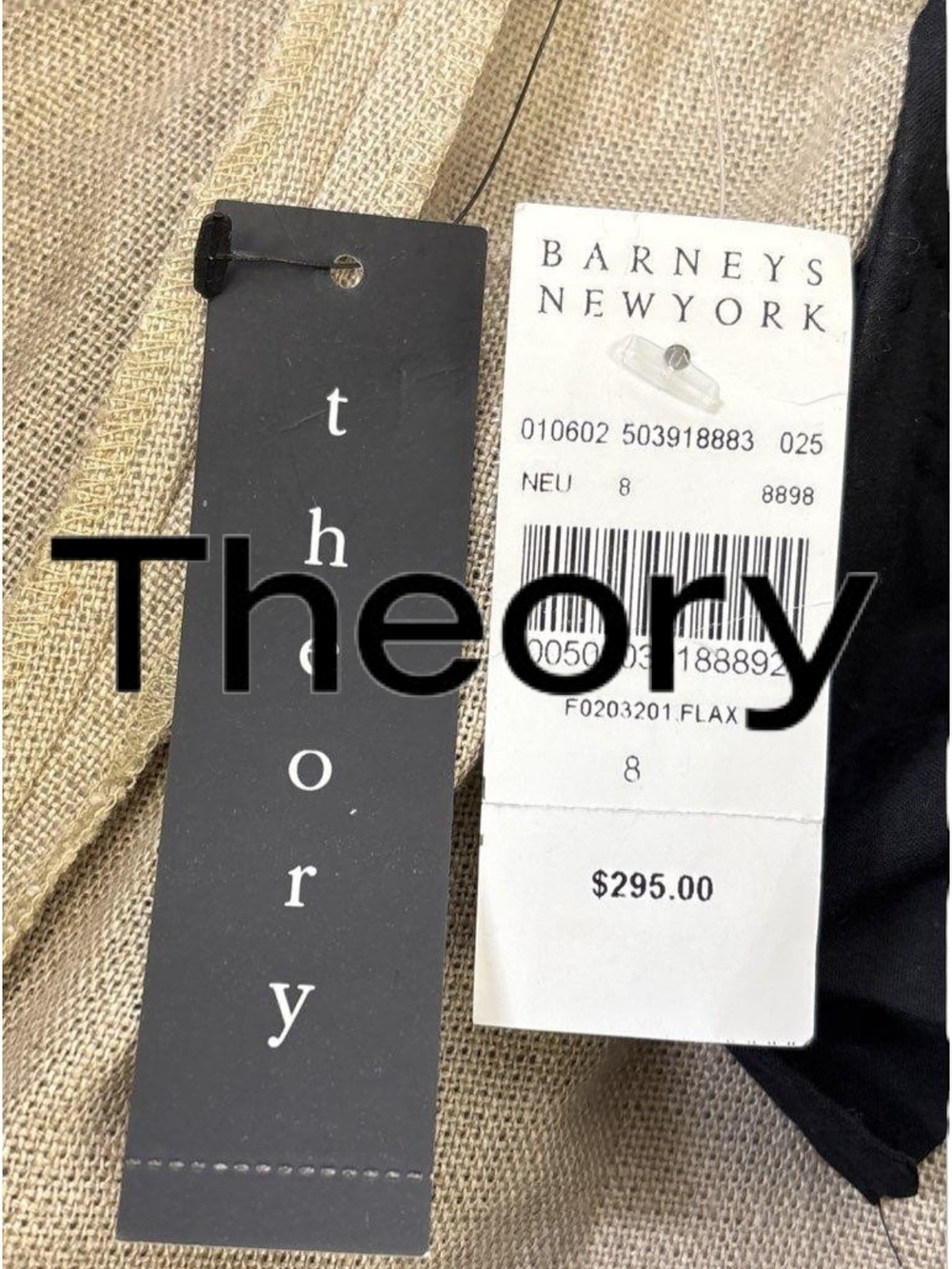 Theory Grinetta Wide Leg 100% Linen Pants in Flax (Beige) - Picture 3 of 9